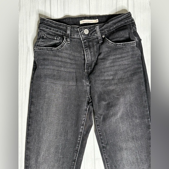 Levi's 721 Skinny Jeans High Rise Pre-owned Dark Grey Wash 28x34 - Picture 5 of 9